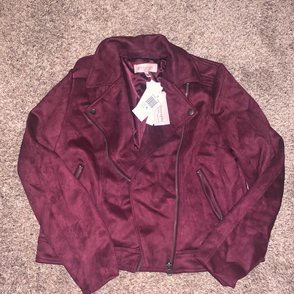 Burgundy Moto Jacket